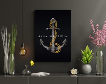 Sink or Swim Wall Art | Home Decorative Walls Canvas | Indoor Decor Wall Canvas | Canvas Modern Walls Art