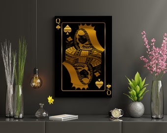 Queen Poker Card | Large Canvas Art | Printable Wall Art