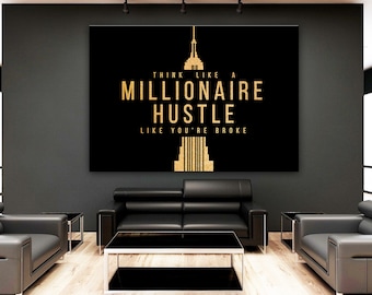 Millionaire Hustle | Office Wall Art | Large Canvas Wall Art