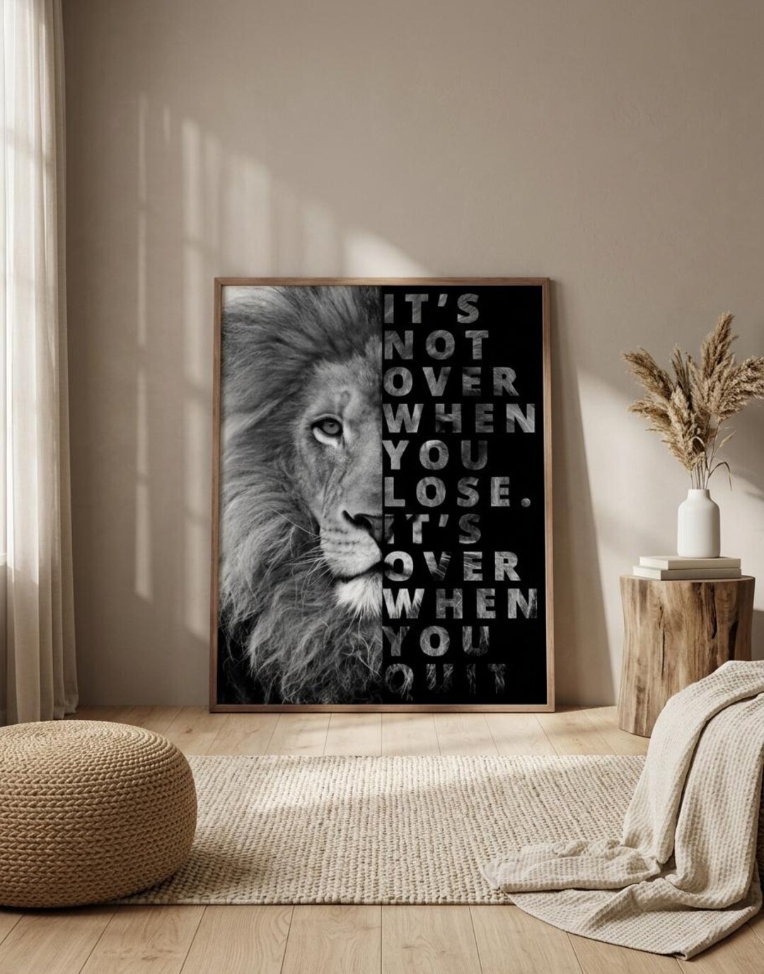 Lion Inspirational Quote Art Print: Motivational Wall Decor