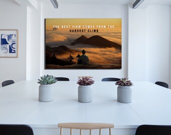 Lámina artística inspiradora con vistas a la montaña: Decoración de pared motivacional (descarga digital)