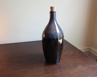 Blue and brown bud vase