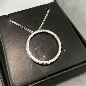 Moissanite Large Circle of Life Pendant With Chain Sentimental Necklace