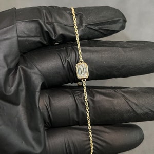1.00 Carat VVS Emerald Cut Moissanite Womens Bracelet