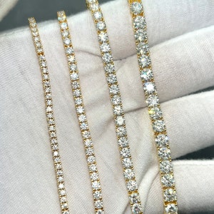 Certified VVS1 Ideal Cut Moissanite Gold Tennis Bracelet All Sizes