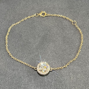 1.30 Carat VVS Moissanite Womens Halo Gold Bracelet