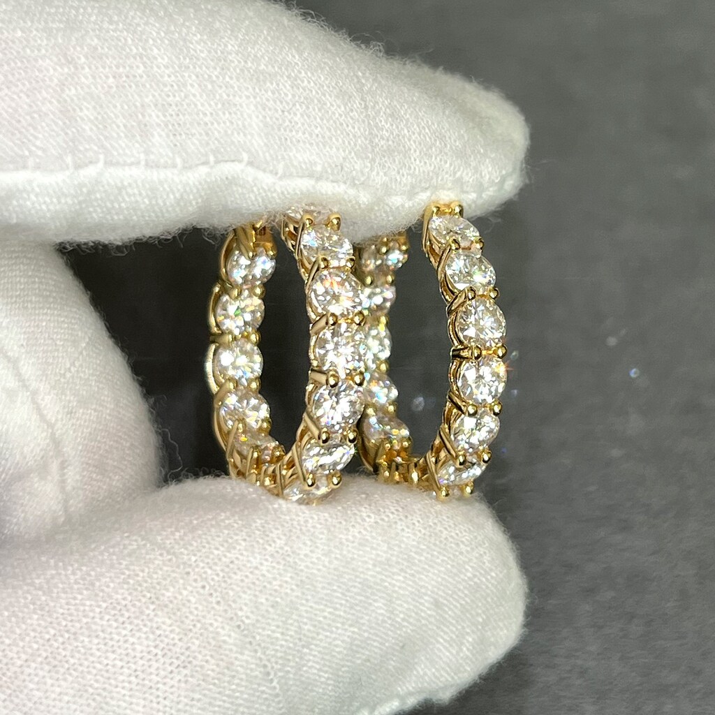 Orecchini A Cerchio In Argento 925 Con Moissanite 2 Carati – Gioielli Scintillanti D Colore, Regalo Anniversario