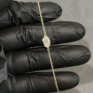 1.00 Carat Certified VVS Marquise Cut Moissanite Bracelet