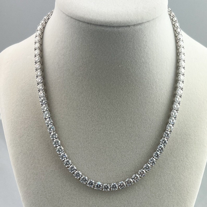 Certified VVS1 Ideal Cut Moissanite Tennis Necklace Chain All Sizes 5MM