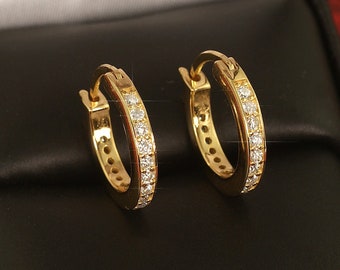 0.55 Carat VVS1 Clarity Moissanite Hoop Earrings Huggies