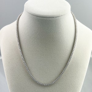 Certified VVS1 Ideal Cut Moissanite Tennis Necklace Chain All Sizes 2MM