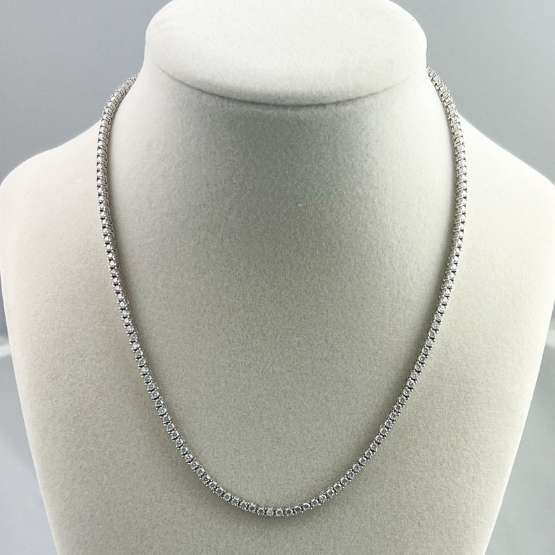 Certified VVS1 Ideal Cut Moissanite Tennis Necklace Chain All Sizes 2MM