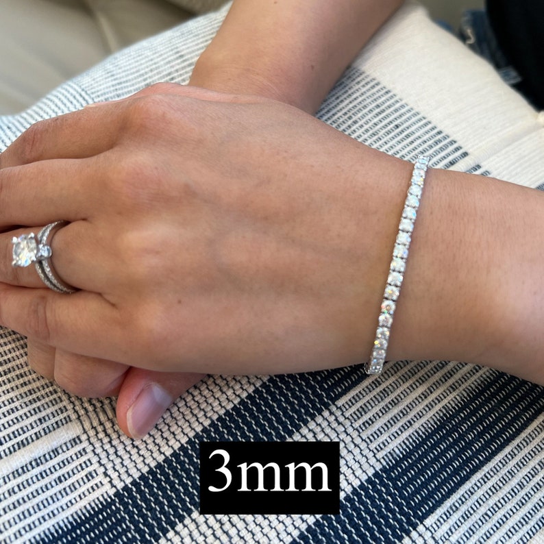 Certified VVS1 Ideal Cut Moissanite Tennis Bracelet All Sizes image 7