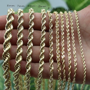 6mm Rope Chain Solid Gold 