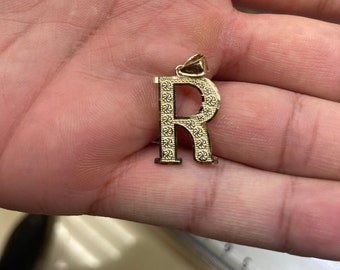 10k Yellow Gold Initial Pendant Letter 