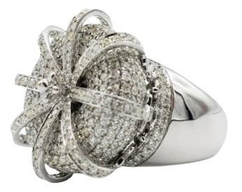 14K White Gold Men's Diamond King Crown Ring | 5.5 Ct | 16197 | in various sizes  7, 8, 9, 10, 11