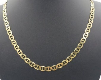 10K Gold- Solid Mariner Chain,  in various Widths and Lengths