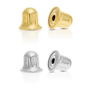 14K Solid Gold SCREWBACKS | Pair of Earring Backs | Backing Only | 3x3.5mm - Gold Screw Backs