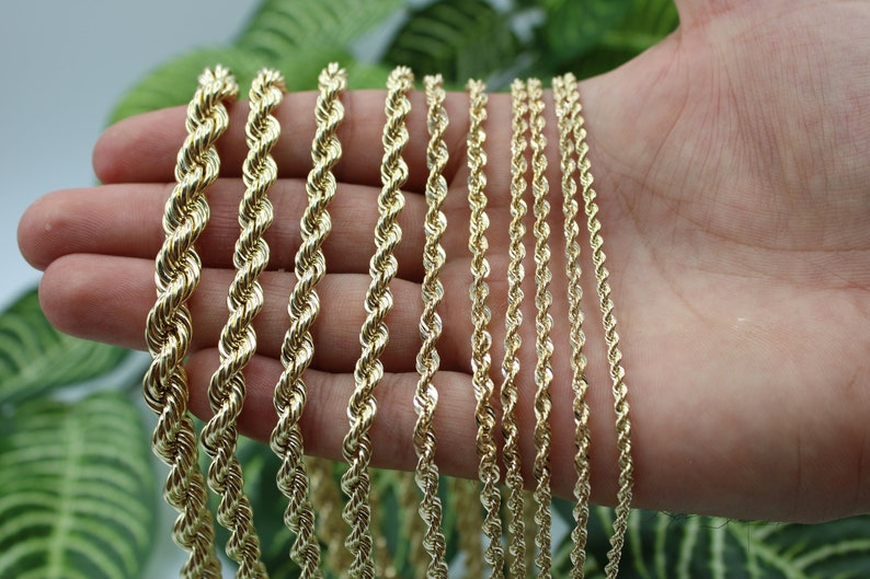 10K Solid Gold Rope Chain Gold Rope Necklace 2mm 2.5mm 2.8mm 3mm 3.5mm 4mm 5mm 6mm 7mm 8mm 14'' 16'' 18'' 20 22'' 10K Mens Chain, Womans image 6