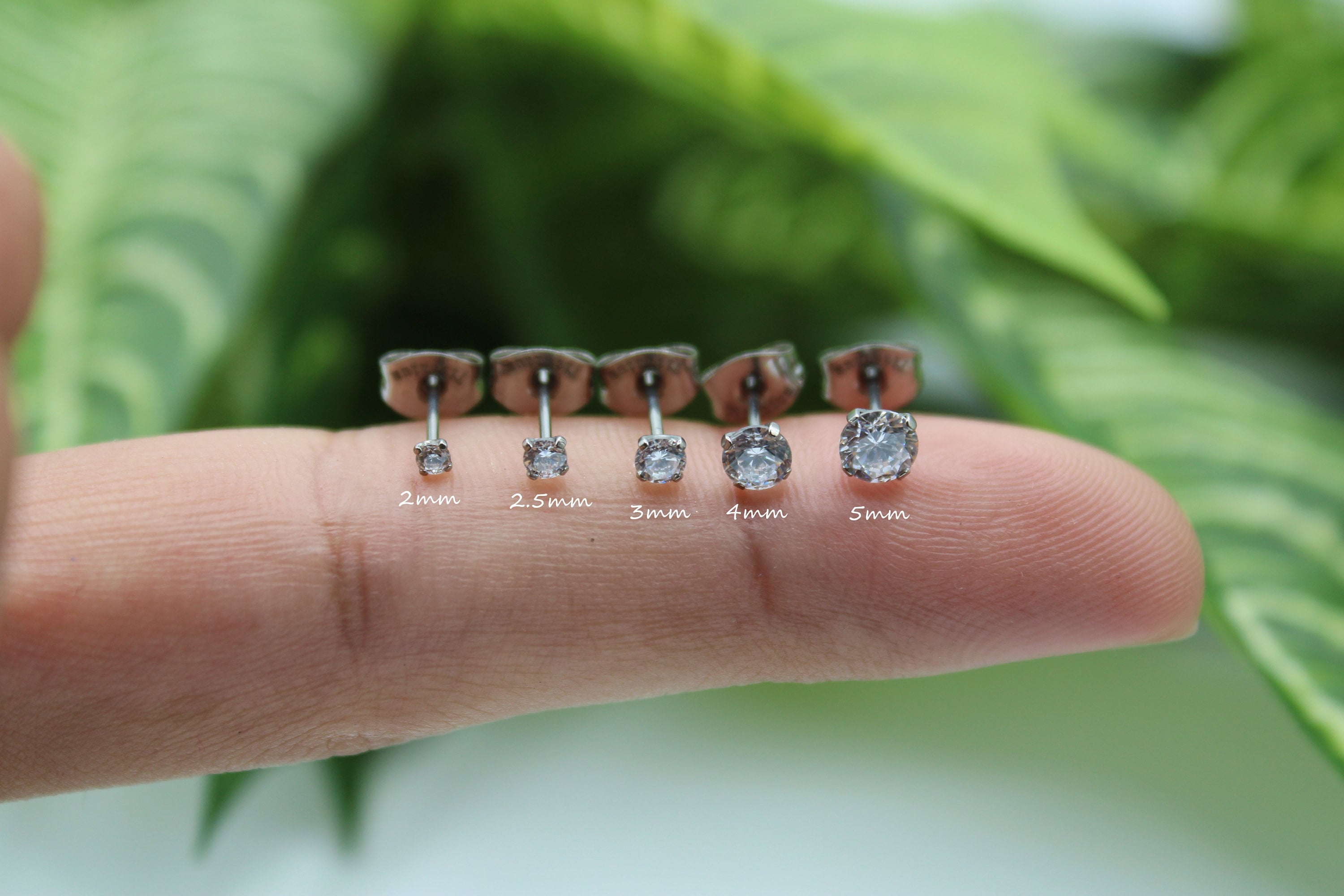 Pair of IMPLANT GRADE TITANIUM Earrings 2mm 2.5mm 3mm 4mm 5mm Etsy