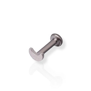 IMPLANT GRADE TITANIUM 16ga Internally Threaded Flat Back Labret Cartilage Helix Tragus Minimal Screw On Dainty Heart or Crescent Moon Stud