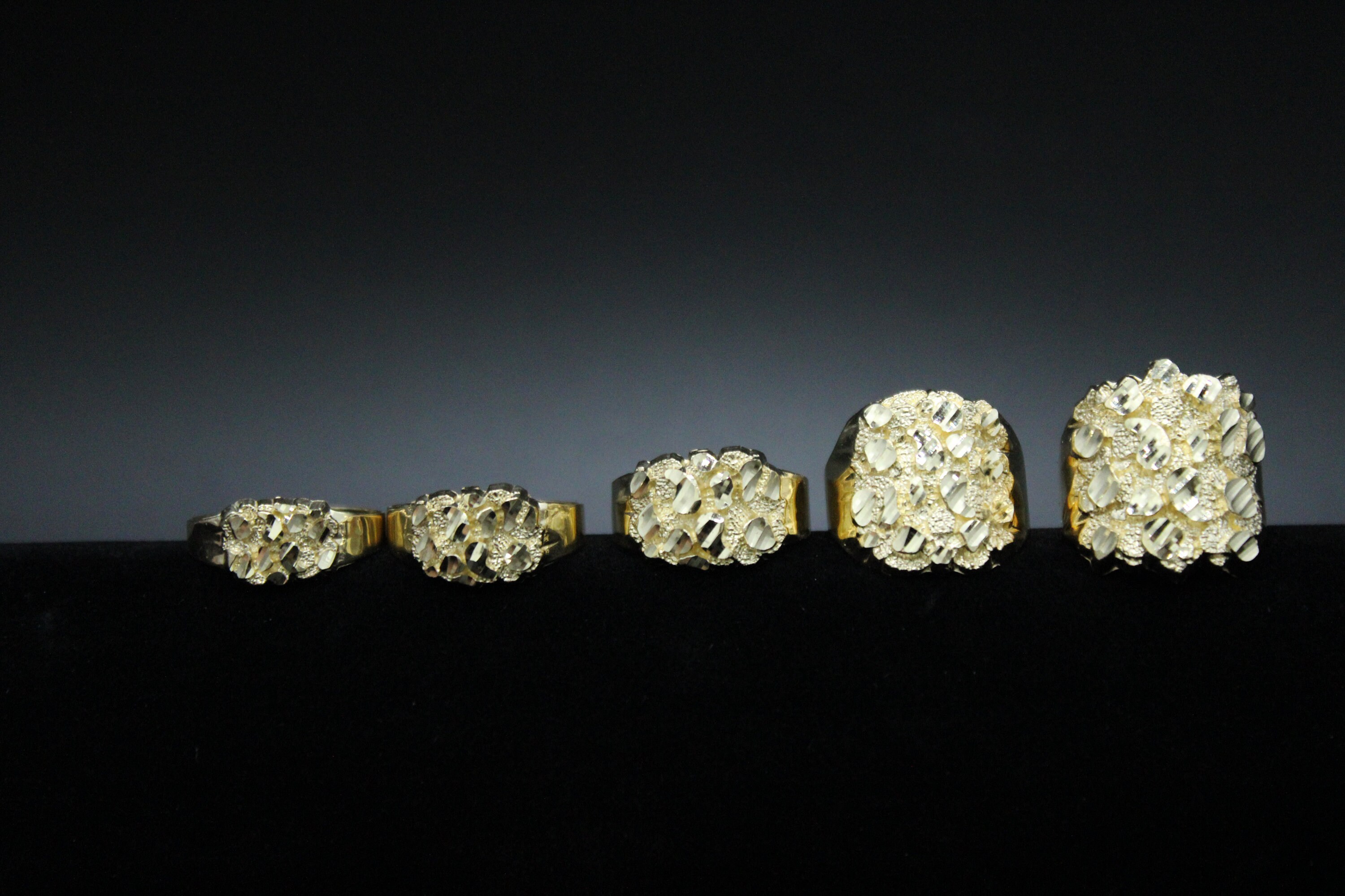 Real Solid Gold 10K Square Nugget Ring 10K Gold Ring Etsy