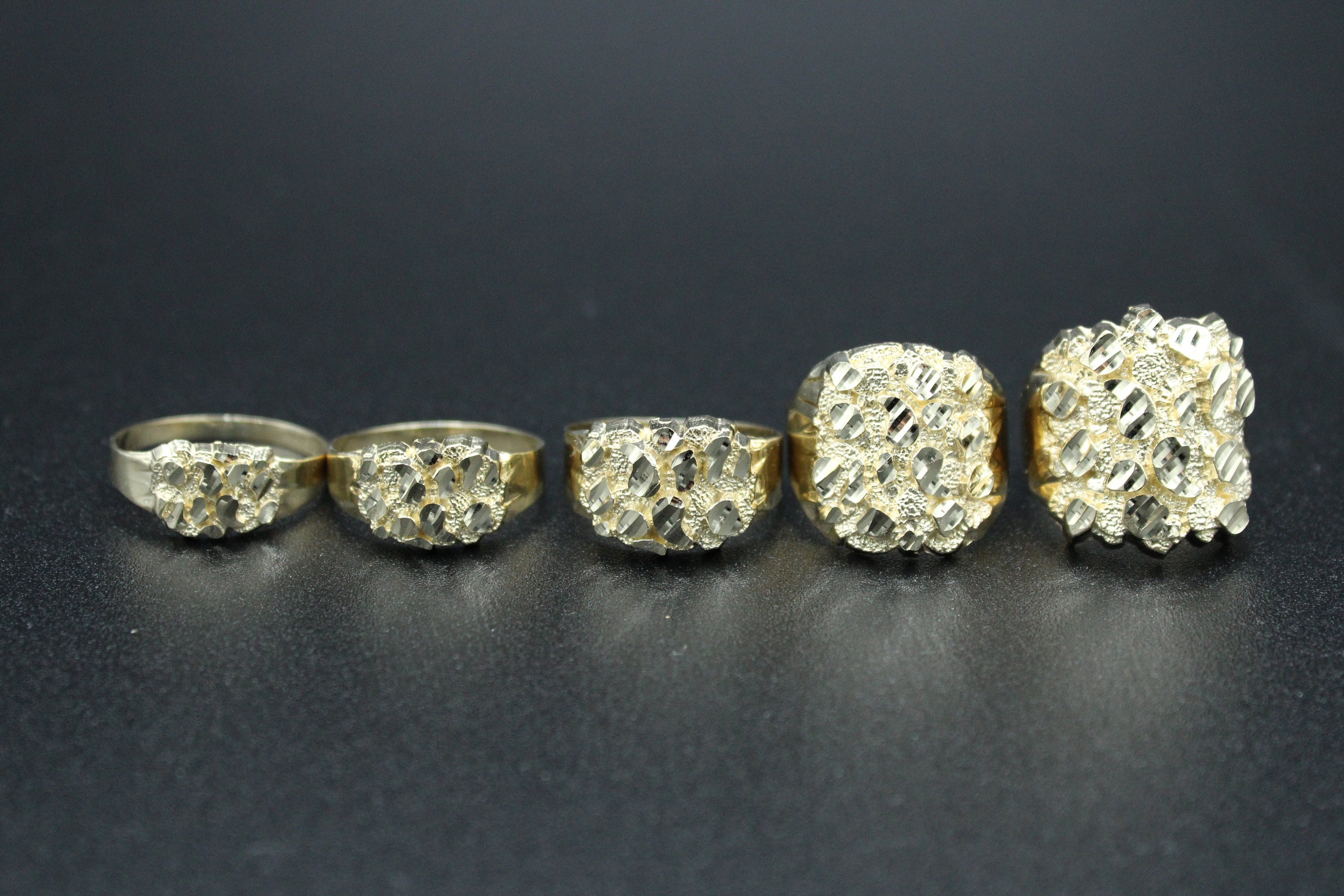 Real Solid Gold 10K Square Nugget Ring 10K Gold Ring Etsy