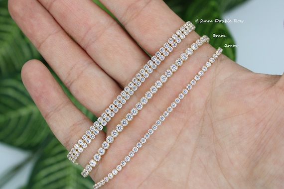 10k gold cubic cheap zirconia tennis bracelet