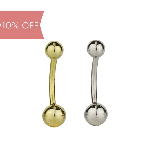 14k Solid Yellow or White Gold Belly Button Ball Body Jewelry - Etsy