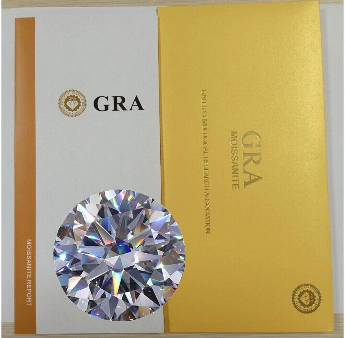 GRA Certified Loose Moissanite Round Stones D VVS1 All Sizes - Etsy