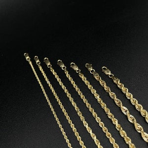14K Solid Yellow Gold Rope Chain Chain Necklace Handmade Rope Chain Size Variations Available , 14K Gold Rope Chain, 14K Gold, Men Women image 6