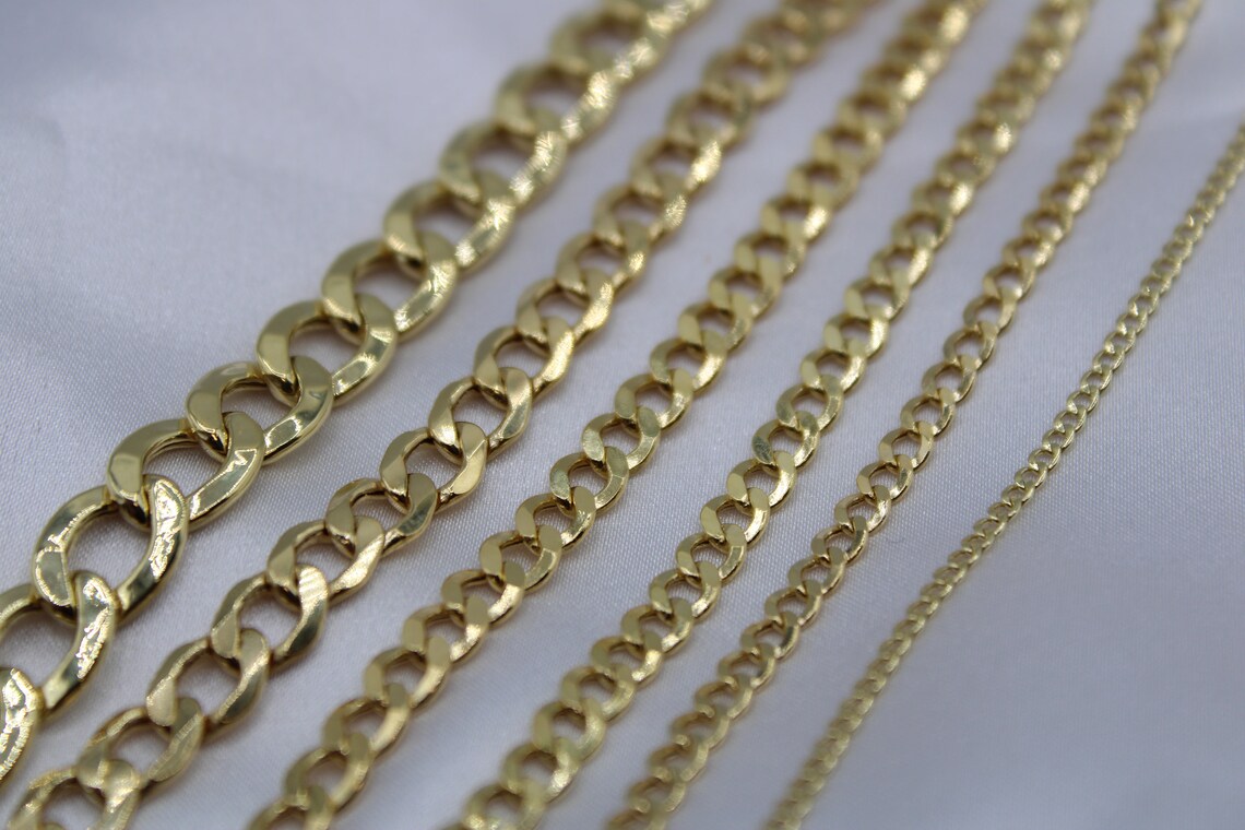 10K Gold Cuban Chain 10kt Gold Chain Real Gold Chain 2mm Etsy