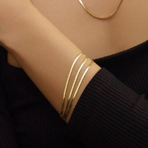 14K Handmade Solid Yellow Gold Herringbone Chain Necklace 1.5mm 3mm 4mm 5mm 6mm 14K Solid Yellow Gold Herringbone Chain or Bracelet availabl image 3