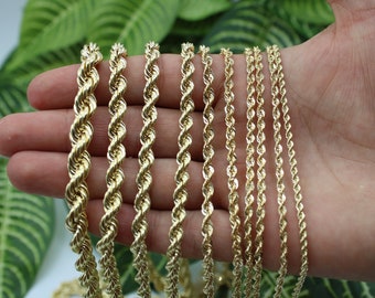 Gold Rope Necklace, Gold Rope Chain, Gold Chain Necklace, Rope Chain  Necklace, Chunky Gold Necklace, Thick Rope Chain Gold Necklace 