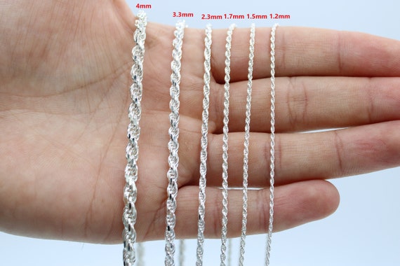 1.2mm Sterling Thai Smooth Rope Chains - 16 1.2mm Sterling Thai Smooth Rope Chains - 16
