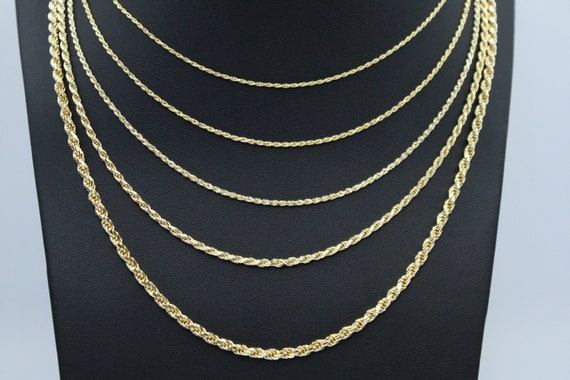 925 Sterling Silver Rope Chain Necklace Italy 1.2mm 1.5mm 2.00mm