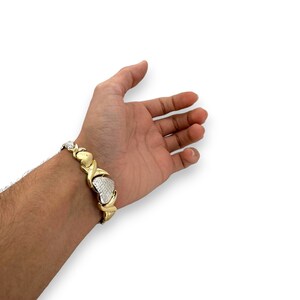 Pulsera besos de corazón - oro amarillo 10k