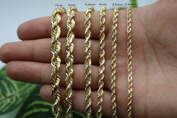 Buy 4mm Italian Rope Link Chain Bracelet Real 10K Yellow Gold Hollow Online  in India - Etsy