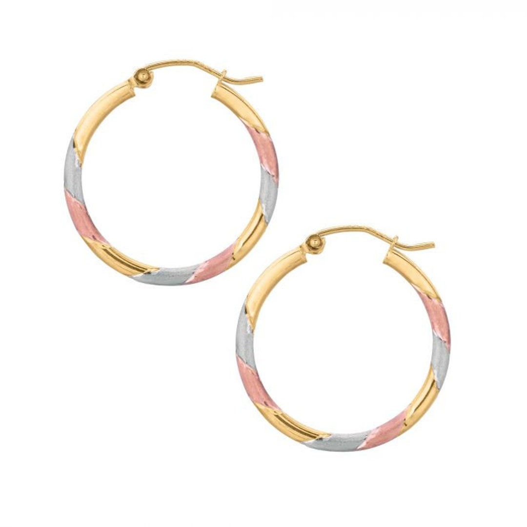 Triple Hoop Gold Loop Earrings  Groovys  Matte Gold  Mini Huggies