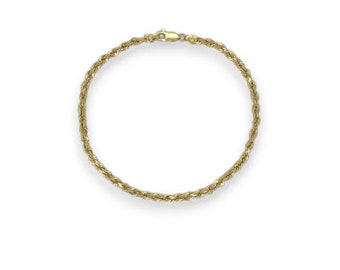 Rope Anklet - 10K Yellow Gold