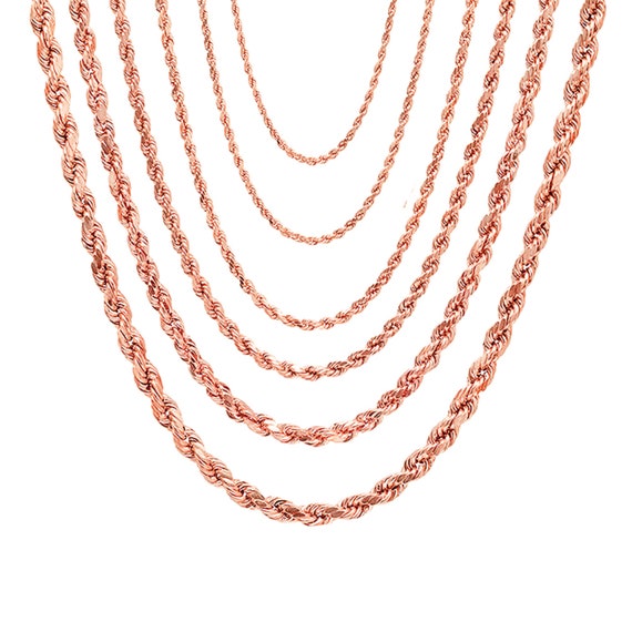 2mm rose on sale gold rope chain