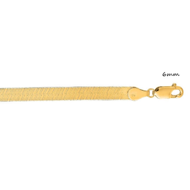 14K Handmade Solid Yellow Gold Herringbone Chain Necklace 1.5mm 3mm 4mm 5mm 6mm 14K Solid Yellow Gold Herringbone Chain or Bracelet availabl image 8