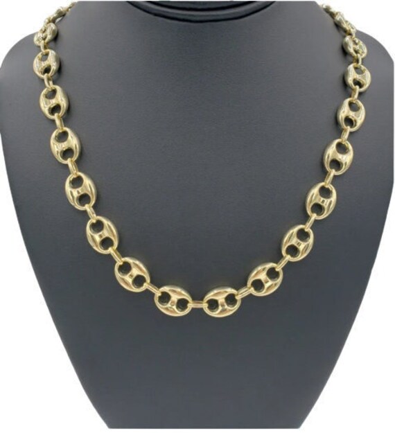 10K Yellow Gold Hollow Puff Mariner Chain Ladies Gold Chain Man