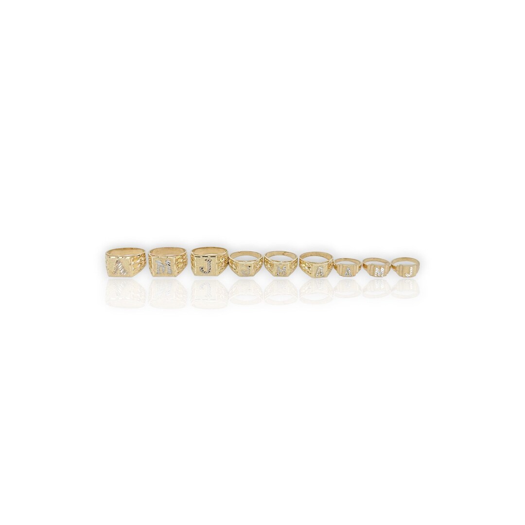 Gold nugget initial ring deals