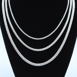 14k SOLID Real Gold Diamond Cut Ice Link Chain Necklace White Gold Ice Chain, 14k Real Gold Cylinder Chain