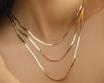 14K Handmade Solid Yellow Gold Herringbone Chain Necklace 1.5mm 3mm 4mm 5mm 6mm 14K Solid Yellow Gold Herringbone Chain or Bracelet availabl