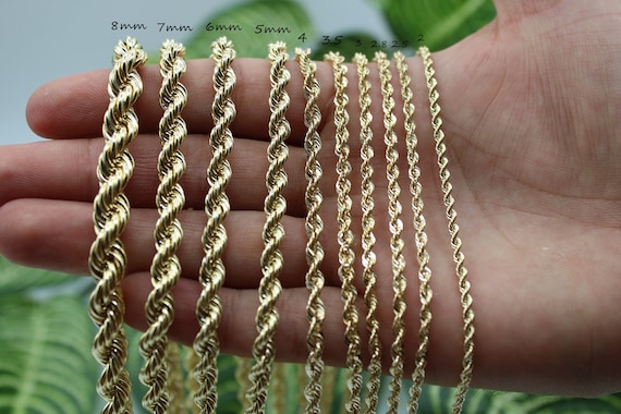 10k Yellow Gold Heavy Rope Chain, 22