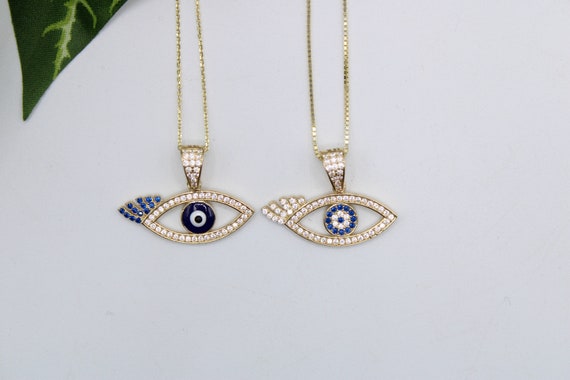 14k Yellow Gold Evil Eye Charm with Cubic Zirconia 14k Yellow Gold Evil Eye Charm with Cubic Zirconia