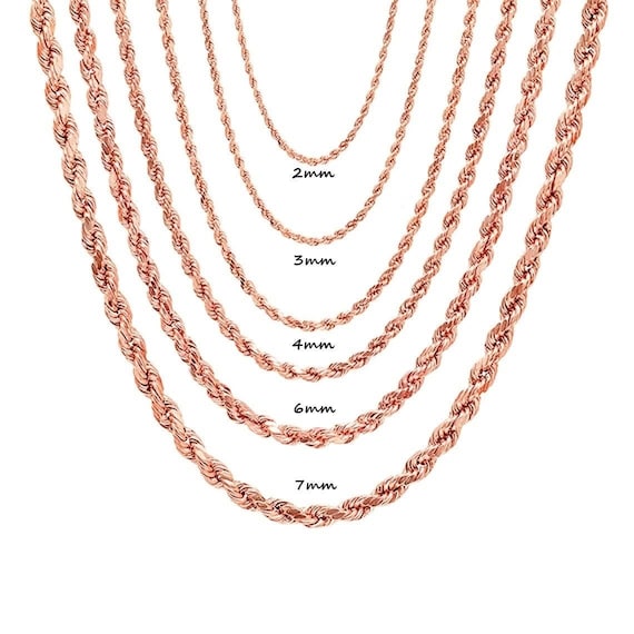 5mm rose on sale gold rope chain