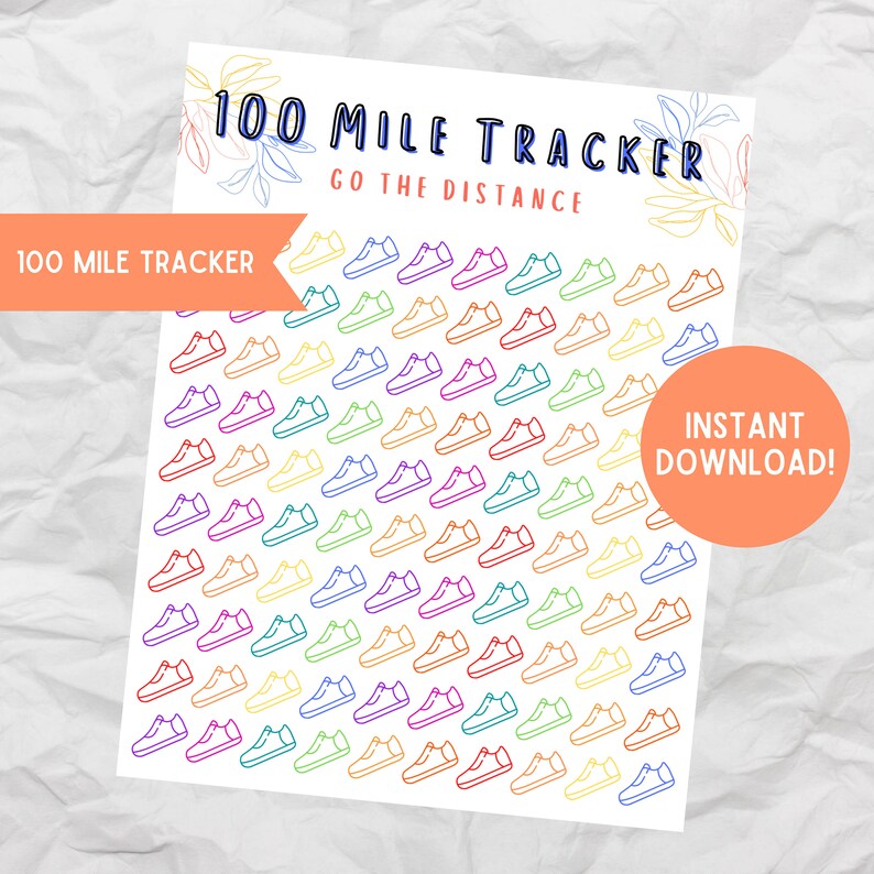 100 Mile Tracker Printable Fitness Tracker Fitness Planner - Etsy